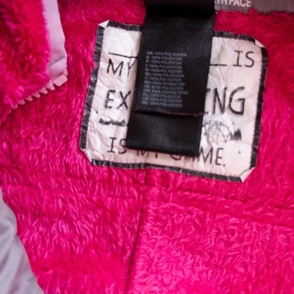 The North Face Fuzzy Fleece Oso One Piece Jumpsuit Hooded Pink Baby Size 12-18M - Picture 9 of 12